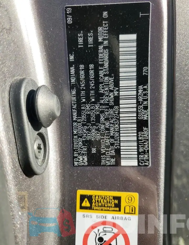 5TDJZRFH0KS727408 Photo# 13