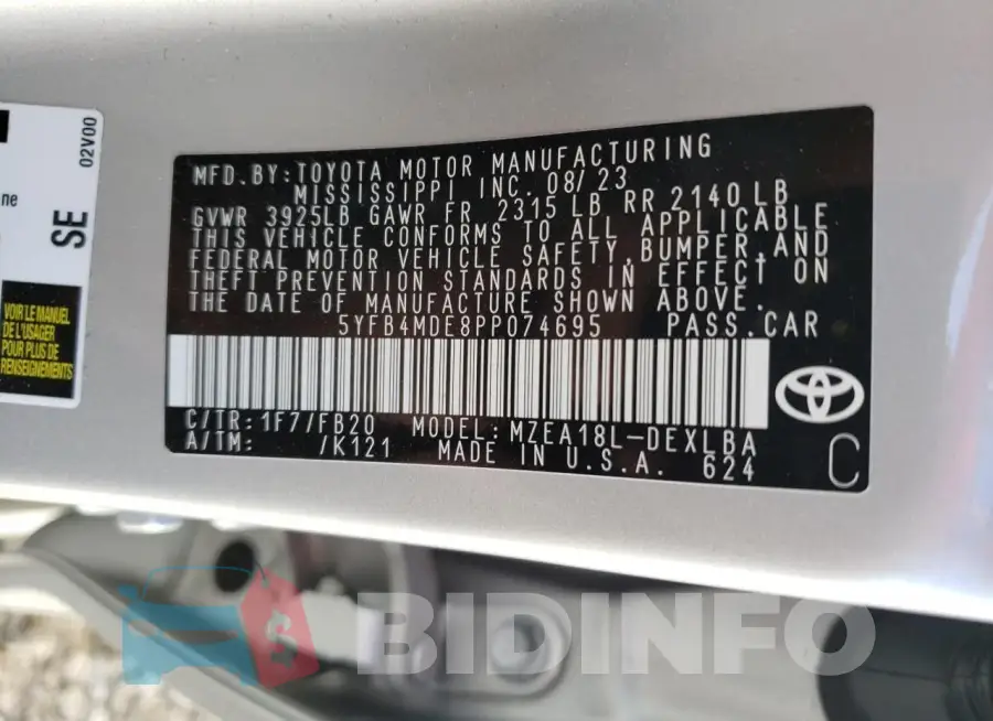 5YFB4MDE8PP074695 Photo# 12