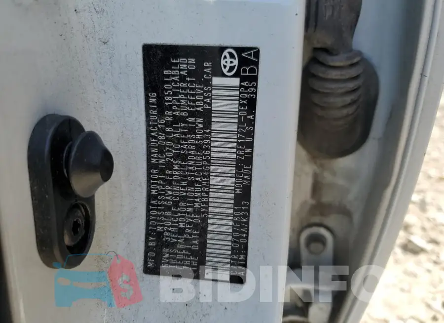 5YFBPRHE4GP563934 Photo# 13