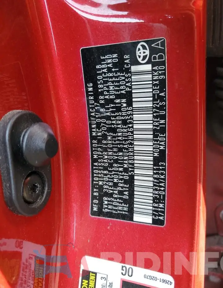 5YFBURHE2HP643596 Photo# 12