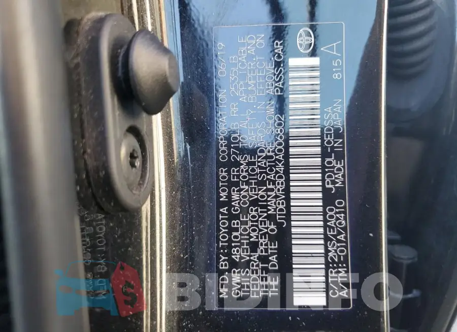 JTDBVRBD4KA006802 Photo# 13