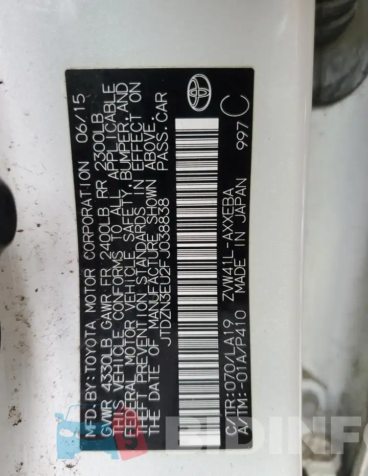 JTDZN3EU2FJ038838 Photo# 12