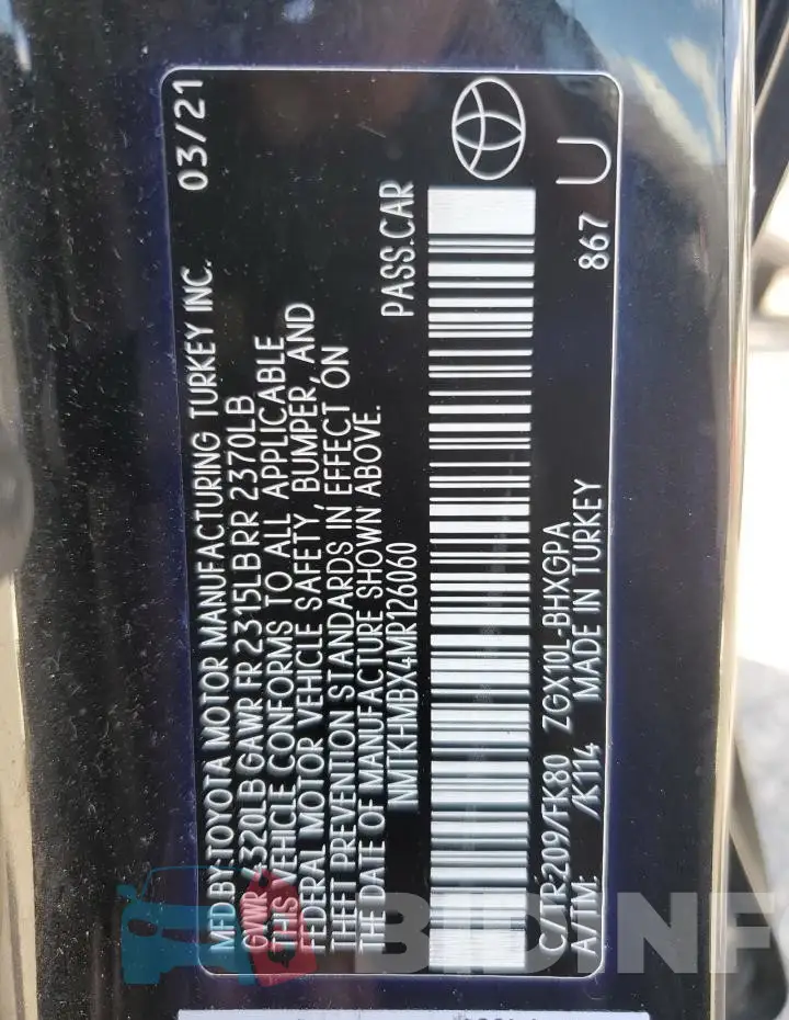 NMTKHMBX4MR126060 Photo# 12
