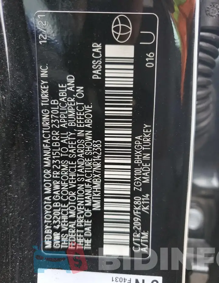 NMTKHMBX7NR142383 Photo# 13
