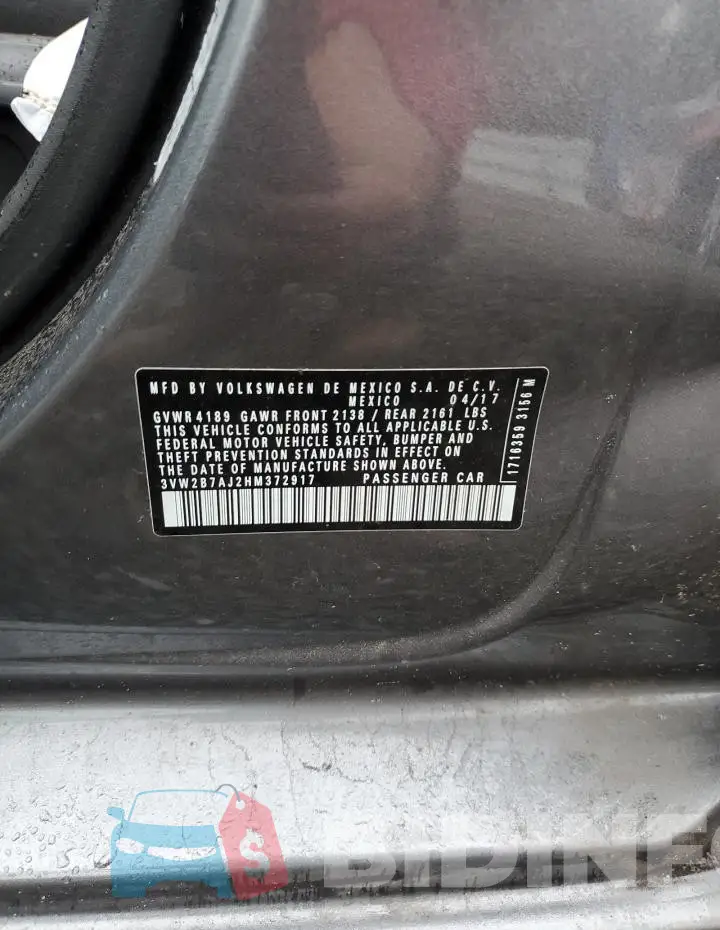 3VW2B7AJ2HM372917 Photo# 12