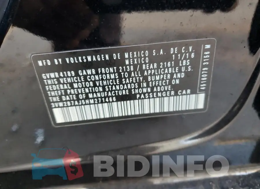 3VW2B7AJ5HM271466 Photo# 12