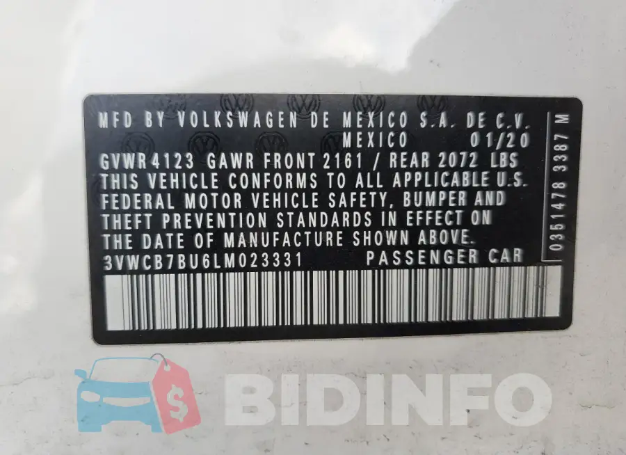 3VWCB7BU6LM023331 Photo# 12