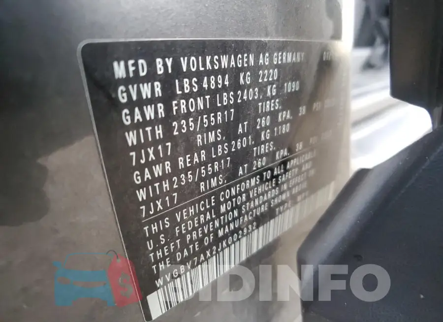 WVGBV7AX2JK002932 Photo# 12