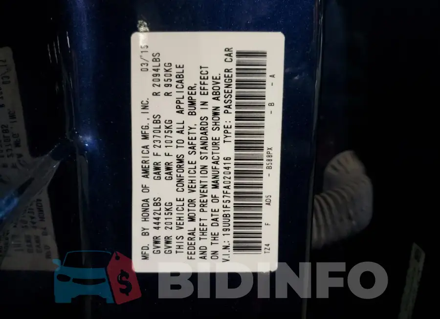 19UUB1F57FA020416 Photo# 12