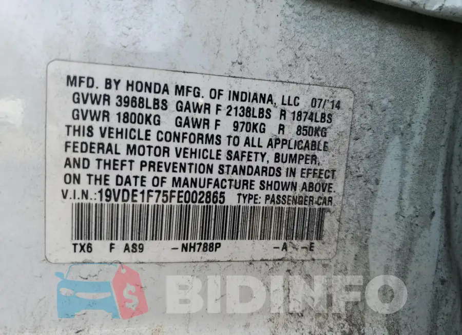 19VDE1F75FE002865 Photo# 12