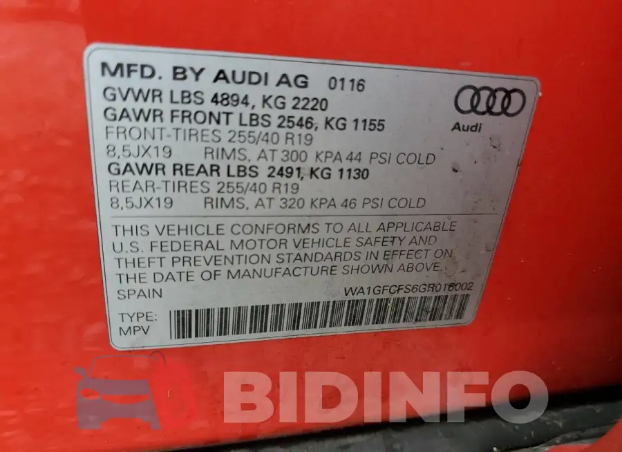 WA1GFCFS6GR016002 Photo# 13