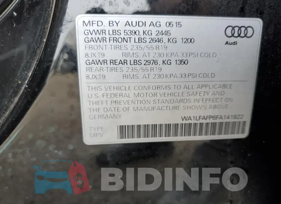 WA1LFAFP6FA141822 Photo# 12