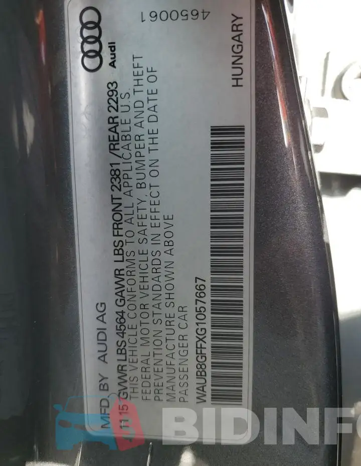 WAUB8GFFXG1057667 Photo# 12