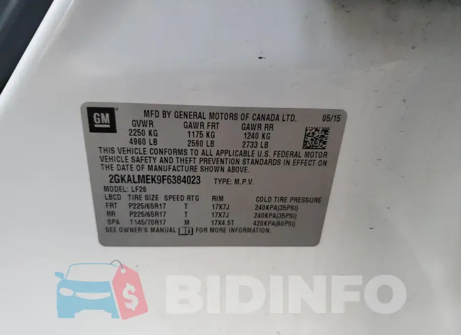 2GKALMEK9F6384023 Photo# 13