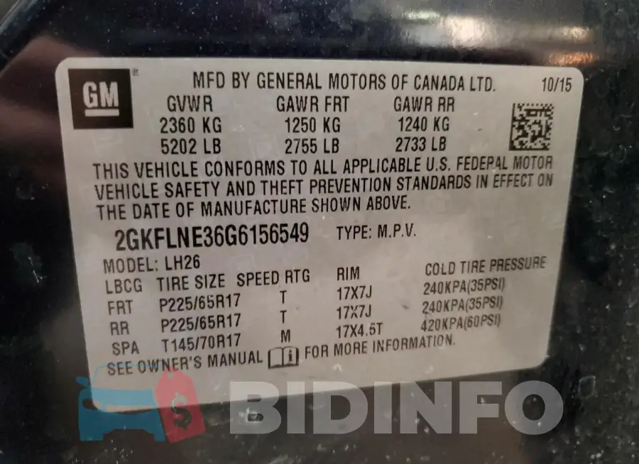 2GKFLNE36G6156549 Photo# 12