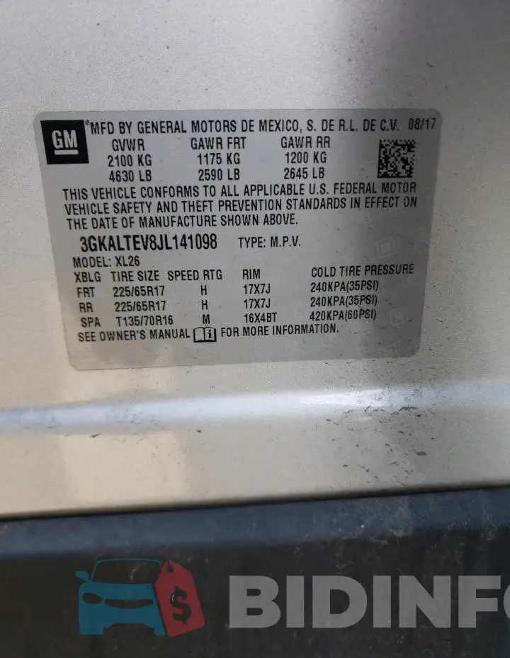 3GKALTEV8JL141098 Photo# 12