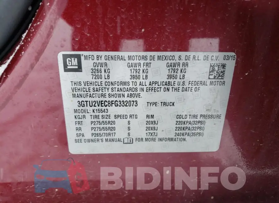 3GTU2VEC8FG332073 Photo# 12