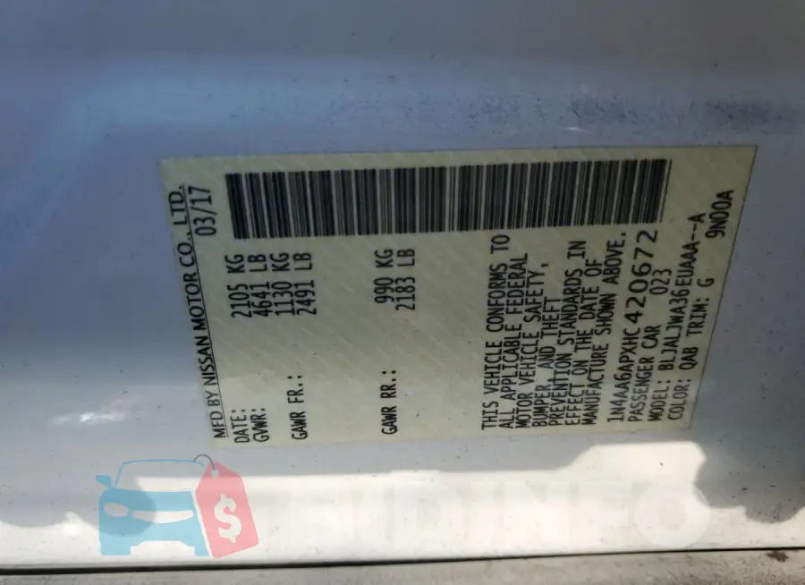 1N4AA6APXHC420672 Photo# 12