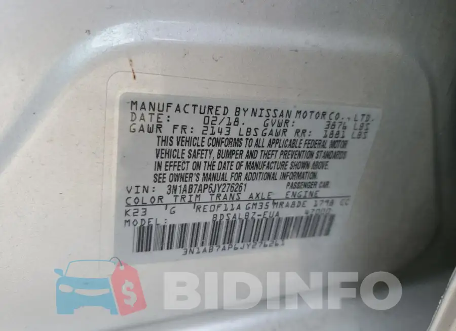 3N1AB7AP6JY276261 Photo# 12