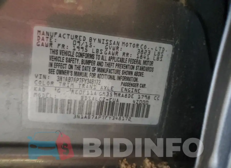 3N1AB7AP7FY348172 Photo# 12
