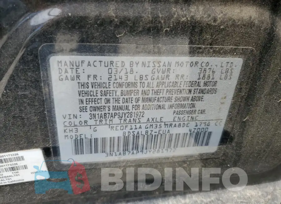 3N1AB7AP9JY281972 Photo# 12