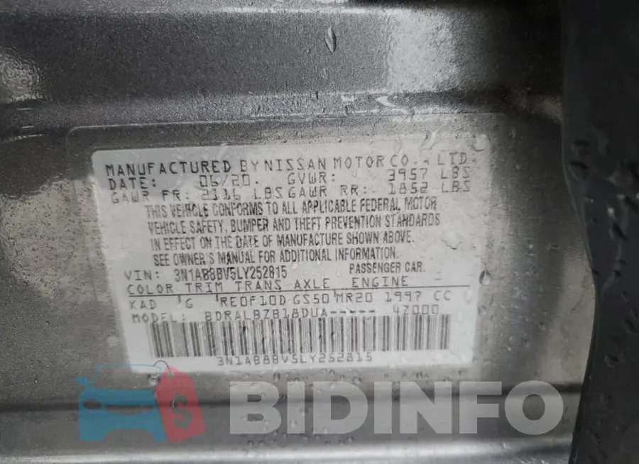 3N1AB8BV5LY252815 Photo# 12