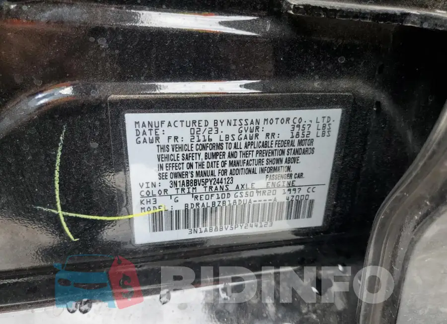 3N1AB8BV5PY244123 Photo# 12