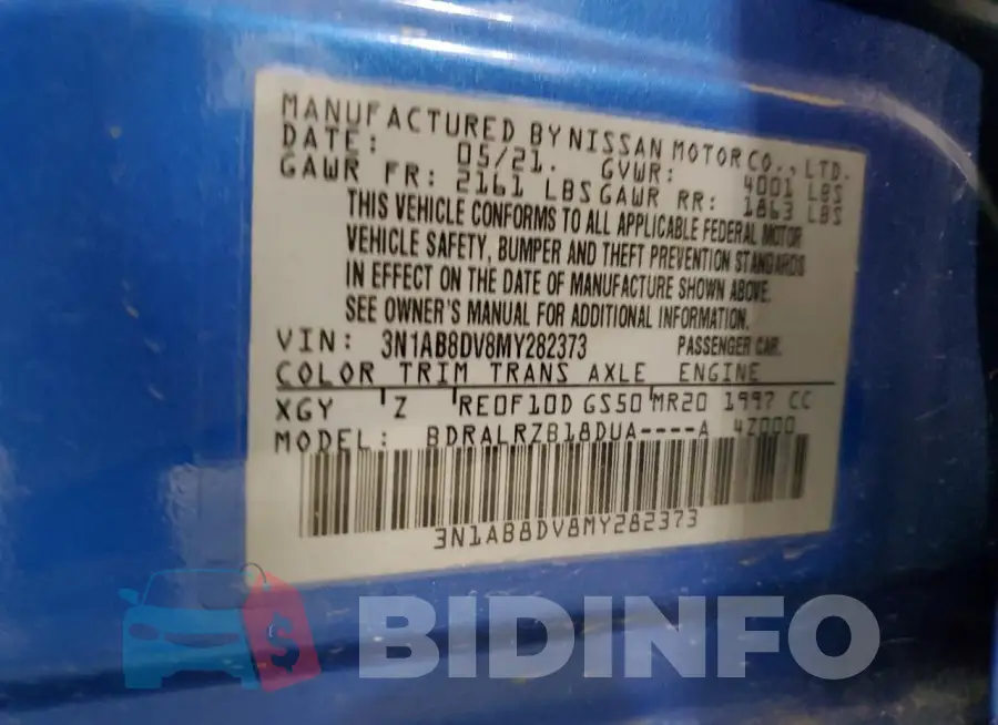 3N1AB8DV8MY282373 Photo# 12