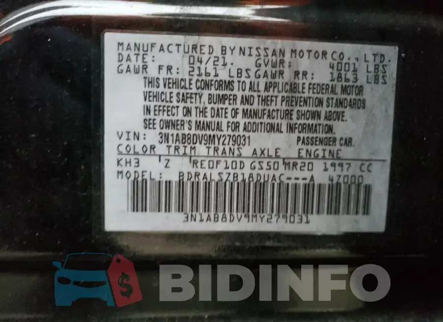 3N1AB8DV9MY279031 Photo# 12