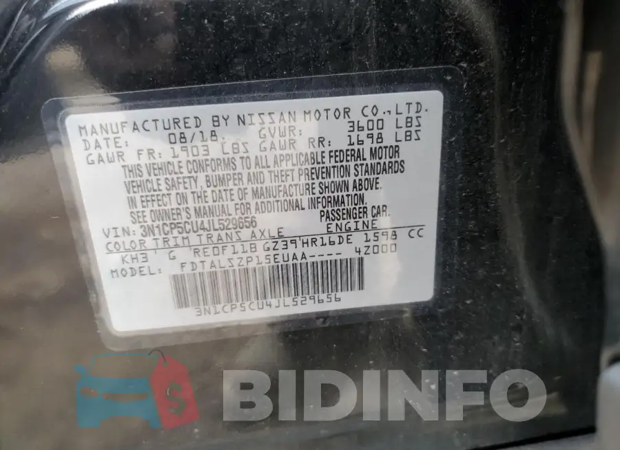 3N1CP5CU4JL529656 Photo# 14