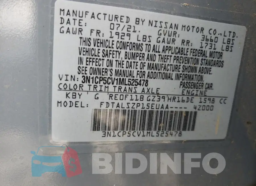 3N1CP5CV1ML525478 Photo# 13