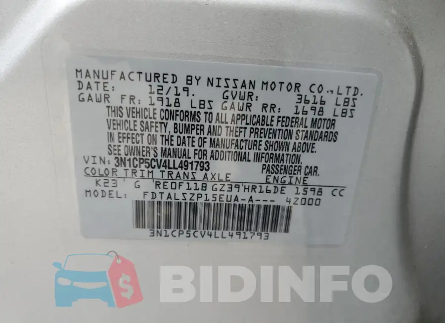 3N1CP5CV4LL491793 Photo# 12