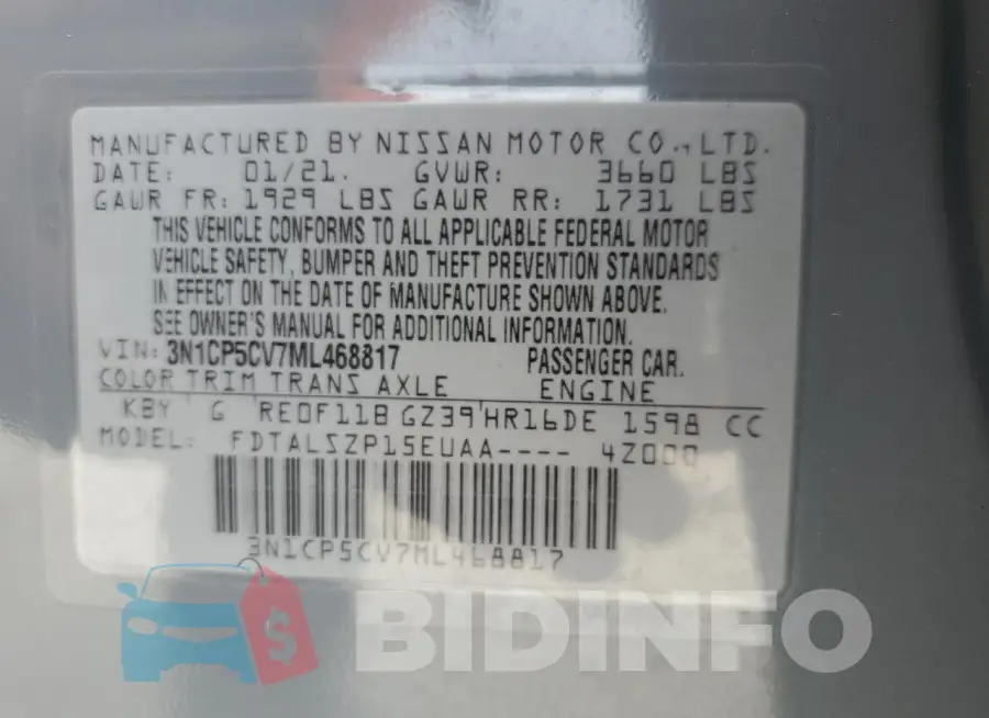 3N1CP5CV7ML468817 Photo# 13