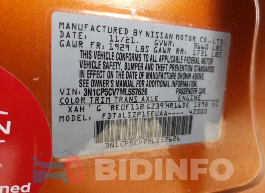 3N1CP5CV7ML557626 Photo# 13