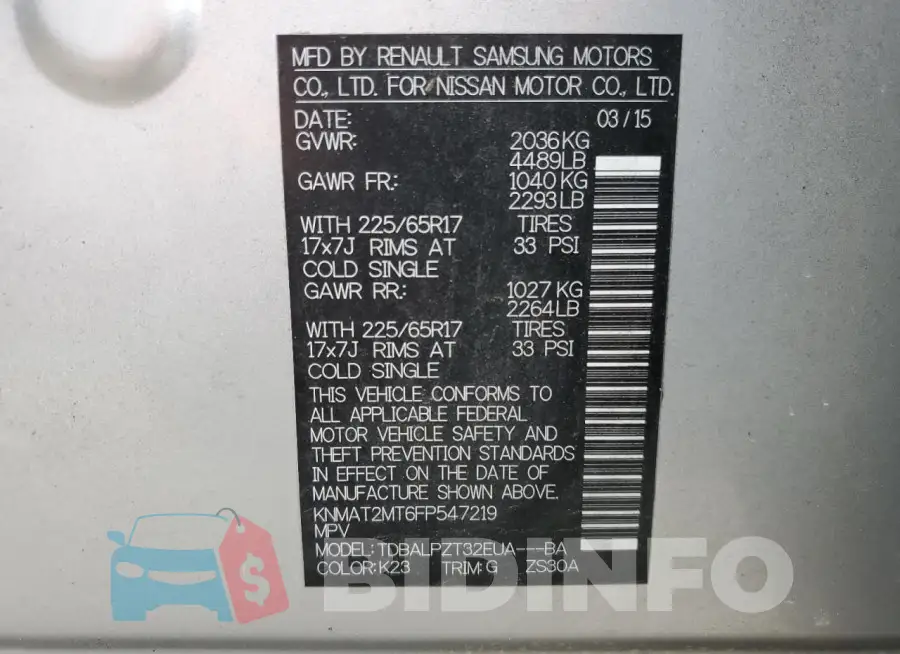KNMAT2MT6FP547219 Photo# 13