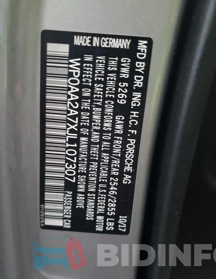 WP0AA2A7XJL107307 Photo# 12