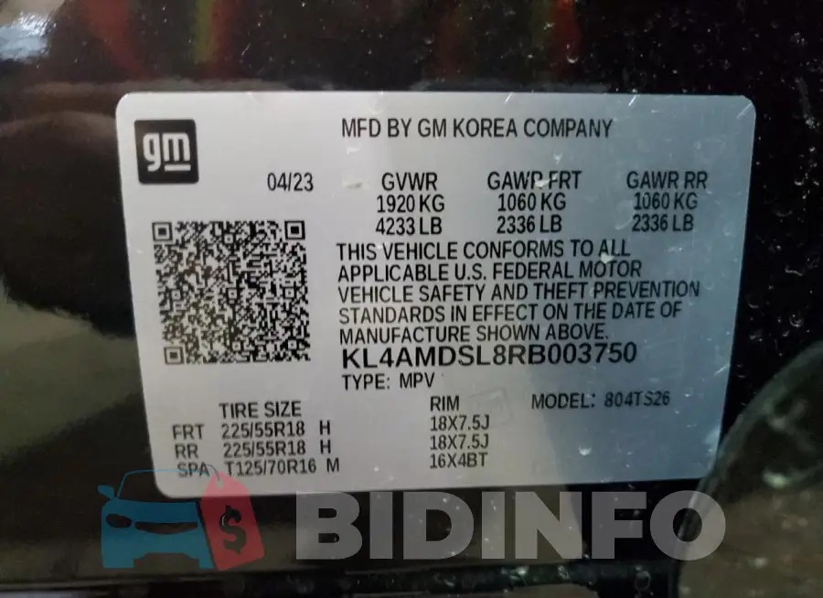 KL4AMDSL8RB003750 Photo# 13
