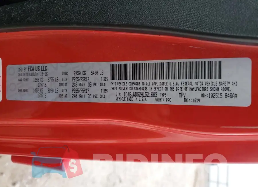 1C4BJWDG2HL521683 Photo# 12