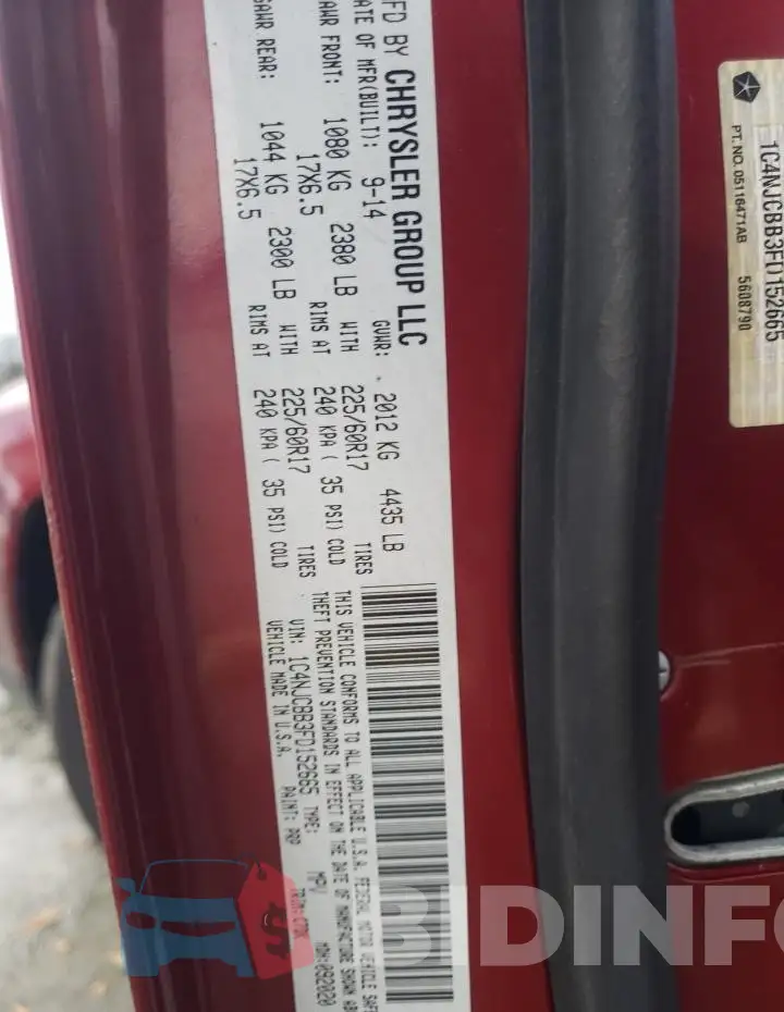 1C4NJCBB3FD152665 Photo# 13