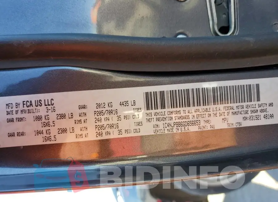 1C4NJPBB6GD656653 Photo# 13