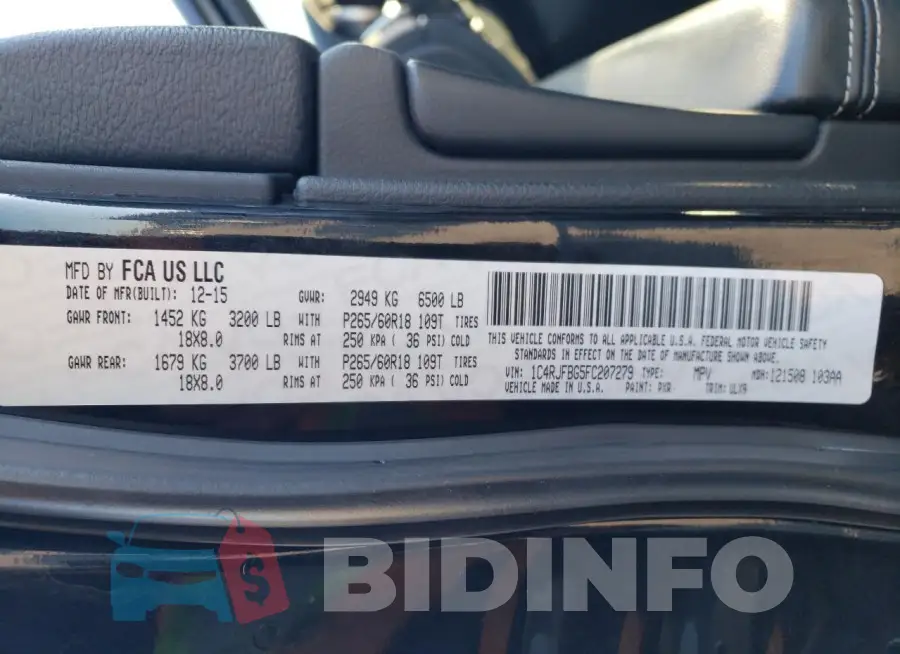 1C4RJFBG5FC207279 Photo# 12