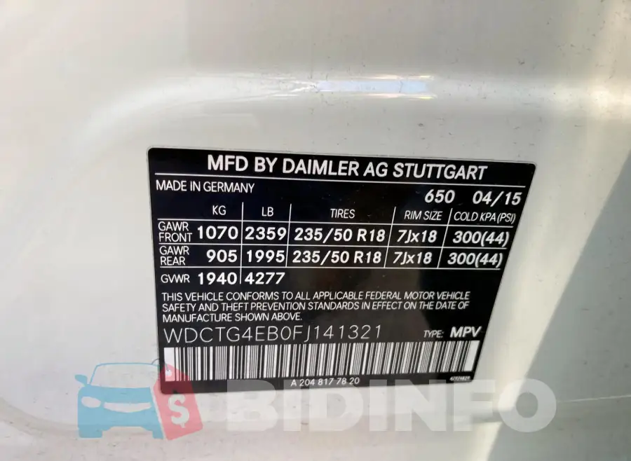 WDCTG4EB0FJ141321 Photo# 10