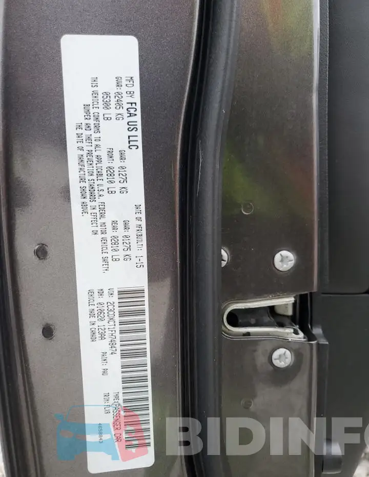 2C3CDXCT1FH748474 Photo# 13