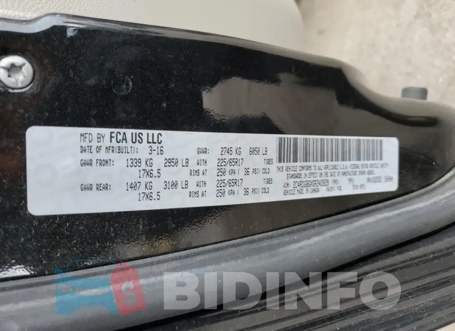 2C4RDGBGXGR343929 Photo# 12
