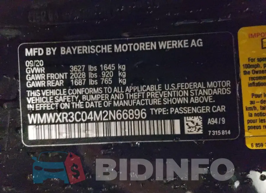 WMWXR3C04M2N66896 Photo# 12