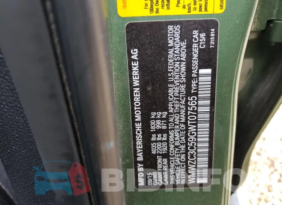 WMWZC3C59GWT07565 Photo# 13