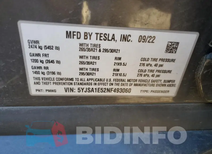5YJSA1E52NF493060 Photo# 12