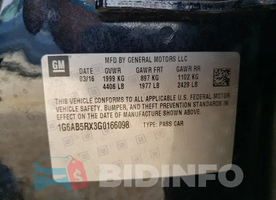 1G6AB5RX3G0166098 Photo# 12