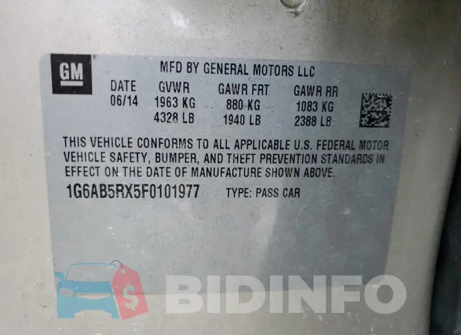 1G6AB5RX5F0101977 Photo# 12