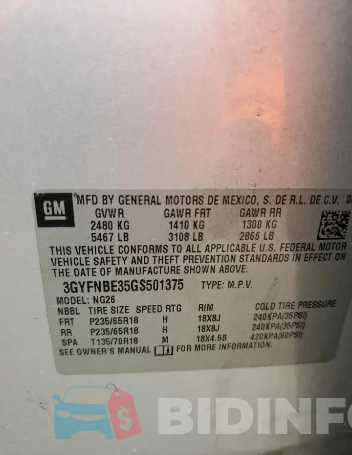 3GYFNBE35GS501375 Photo# 13